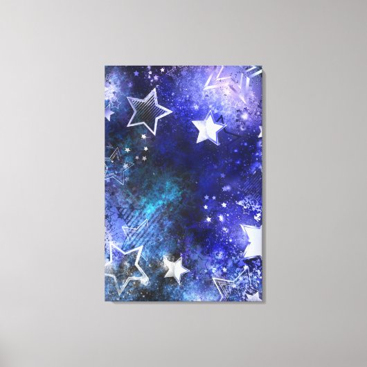 Weltraum-Hintergrund mit Sternen Leinwanddruck (Vorderseite)