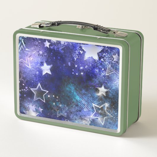 Weltraum-Hintergrund mit Sternen Metall Brotdose (Rückseite)