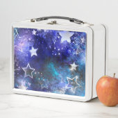 Weltraum-Hintergrund mit Sternen Metall Brotdose (Beispiel)