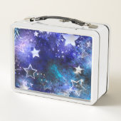 Weltraum-Hintergrund mit Sternen Metall Brotdose (Rückseite)