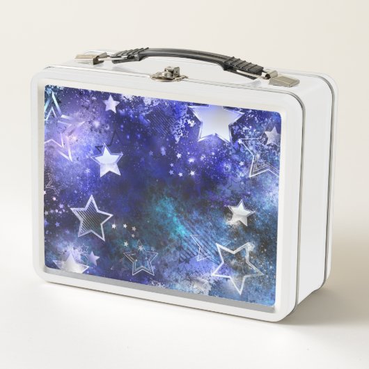 Weltraum-Hintergrund mit Sternen Metall Brotdose (Vorderseite)