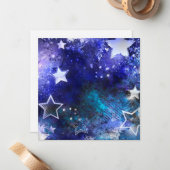 Weltraum-Hintergrund mit Sternen Mitteilungskarte (Vorderseite/Rückseite Beispiel)