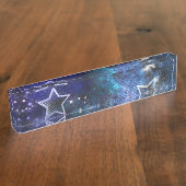 Weltraum-Hintergrund mit Sternen Namensplakette (Seite)