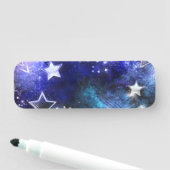 Weltraum-Hintergrund mit Sternen Namensschild (Beispiel)