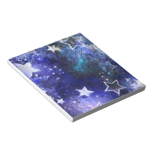 Weltraum-Hintergrund mit Sternen Notizblock (angewinkelt)
