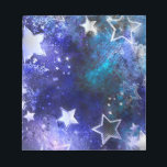 Weltraum-Hintergrund mit Sternen Notizblock<br><div class="desc">Leerzeichen mit Sternen</div>