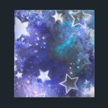 Weltraum-Hintergrund mit Sternen Notizblock<br><div class="desc">Leerzeichen mit Sternen</div>