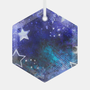 Weltraum-Hintergrund mit Sternen Ornament Aus Glas