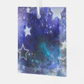 Weltraum-Hintergrund mit Sternen Ornament Aus Glas (Vorderseite links)