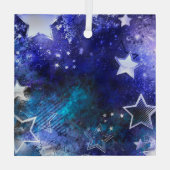 Weltraum-Hintergrund mit Sternen Ornament Aus Glas (Rückseite)