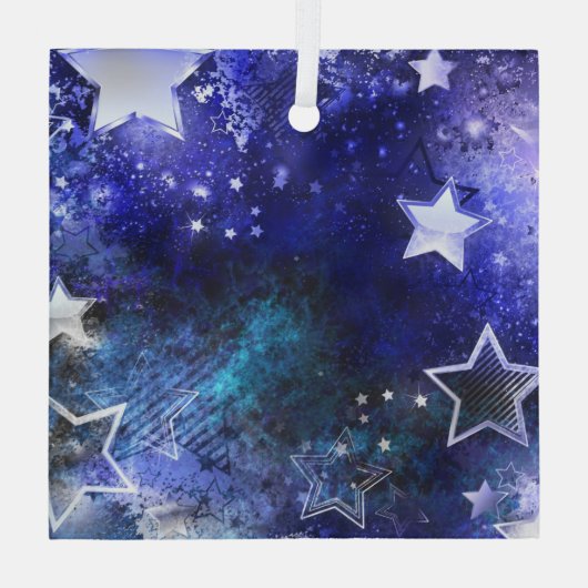 Weltraum-Hintergrund mit Sternen Ornament Aus Glas (Rückseite)