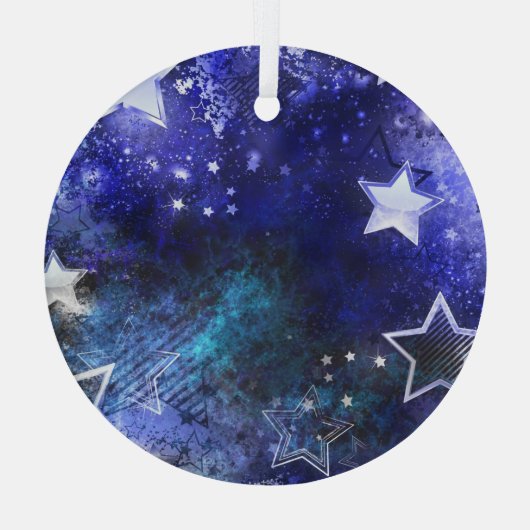 Weltraum-Hintergrund mit Sternen Ornament Aus Glas (Rückseite)