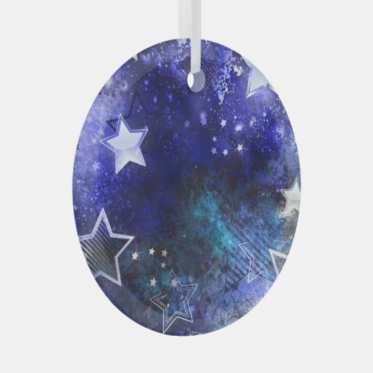 Weltraum-Hintergrund mit Sternen Ornament Aus Glas (Vorderseite Rechts)