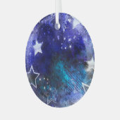 Weltraum-Hintergrund mit Sternen Ornament Aus Glas (Vorderseite links)