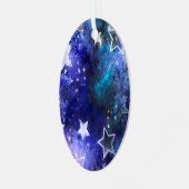 Weltraum-Hintergrund mit Sternen Ornament Aus Metall (Vorderseite links)