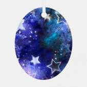 Weltraum-Hintergrund mit Sternen Ornament Aus Metall (Rückseite)