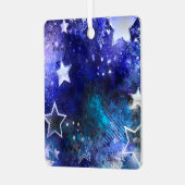 Weltraum-Hintergrund mit Sternen Ornament Aus Metall (Vorderseite links)