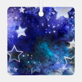 Weltraum-Hintergrund mit Sternen Ornament Aus Metall (Rückseite)