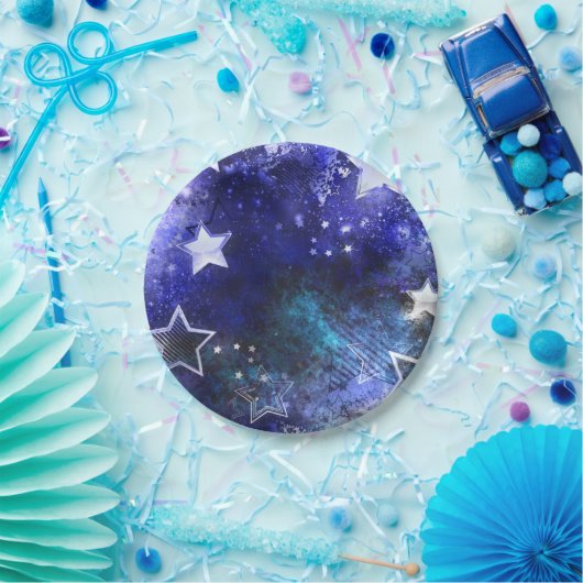 Weltraum-Hintergrund mit Sternen Pappteller (Party)