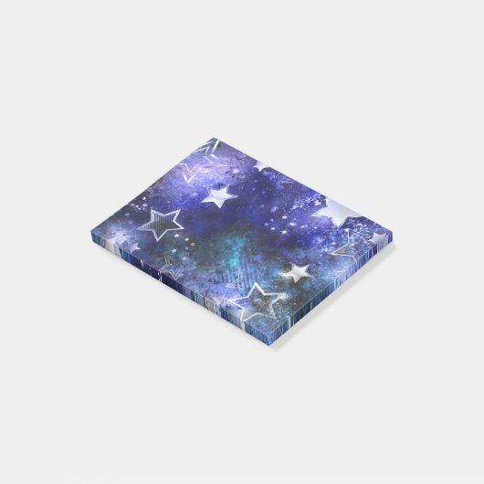 Weltraum-Hintergrund mit Sternen Post-it Klebezettel (angewinkelt)