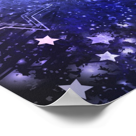 Weltraum-Hintergrund mit Sternen Poster (Ecke)