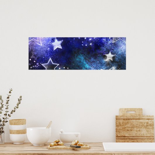 Weltraum-Hintergrund mit Sternen Poster (Küche)