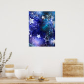 Weltraum-Hintergrund mit Sternen Poster (Küche)