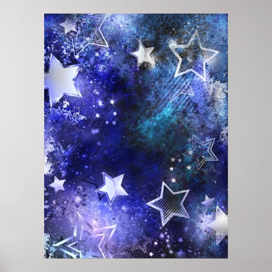 Weltraum-Hintergrund mit Sternen Poster (Vorne)