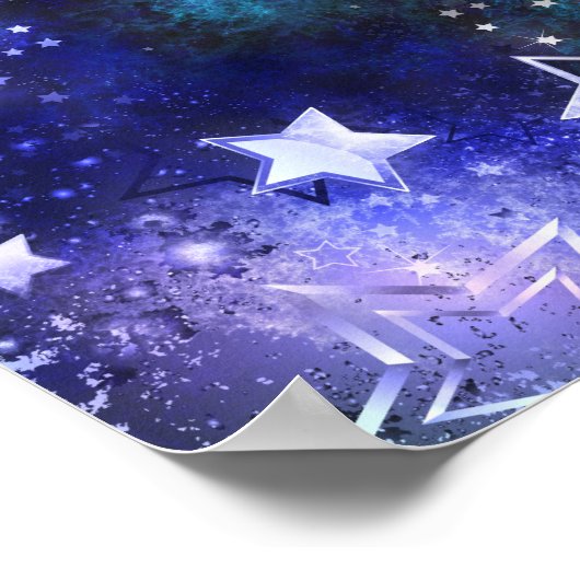 Weltraum-Hintergrund mit Sternen Poster (Ecke)