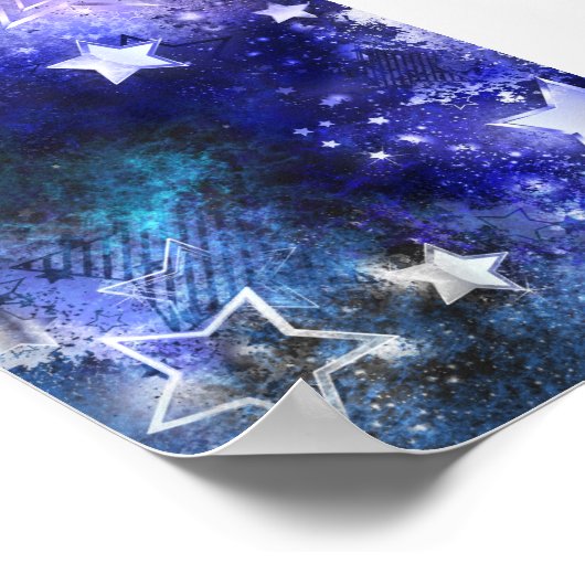 Weltraum-Hintergrund mit Sternen Poster (Ecke)