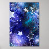 Weltraum-Hintergrund mit Sternen Poster (Vorne)