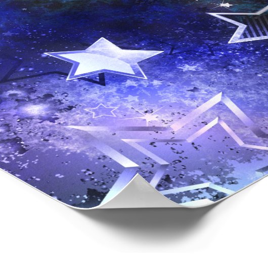 Weltraum-Hintergrund mit Sternen Poster (Ecke)