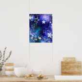 Weltraum-Hintergrund mit Sternen Poster (Küche)