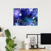 Weltraum-Hintergrund mit Sternen Poster (Heimbüro)