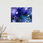 Weltraum-Hintergrund mit Sternen Poster (Küche)
