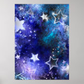 Weltraum-Hintergrund mit Sternen Poster (Vorne)