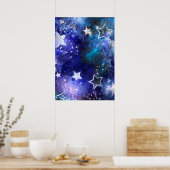 Weltraum-Hintergrund mit Sternen Poster (Küche)
