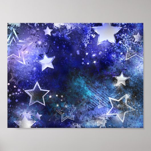 Weltraum-Hintergrund mit Sternen Poster (Vorne)