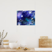 Weltraum-Hintergrund mit Sternen Poster (Küche)