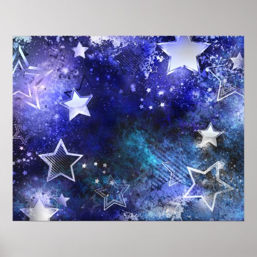 Weltraum-Hintergrund mit Sternen Poster (Vorne)