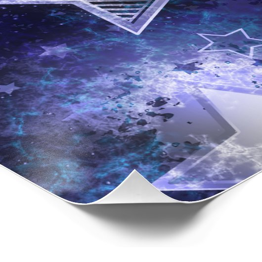 Weltraum-Hintergrund mit Sternen Poster (Ecke)