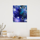 Weltraum-Hintergrund mit Sternen Poster (Küche)