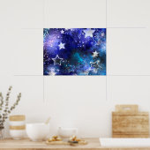 Weltraum-Hintergrund mit Sternen Poster (Küche)