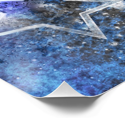 Weltraum-Hintergrund mit Sternen Poster (Ecke)
