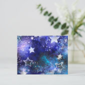 Weltraum-Hintergrund mit Sternen Postkarte (Stehend Vorderseite)