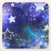 Weltraum-Hintergrund mit Sternen Rechteckiger Pappuntersetzer (Vorderseite)