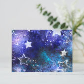 Weltraum-Hintergrund mit Sternen RSVP Karte (Stehend Vorderseite)