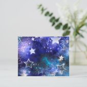 Weltraum-Hintergrund mit Sternen RSVP Karte (Stehend Vorderseite)