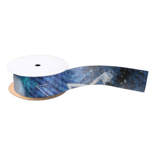 Weltraum-Hintergrund mit Sternen Satinband