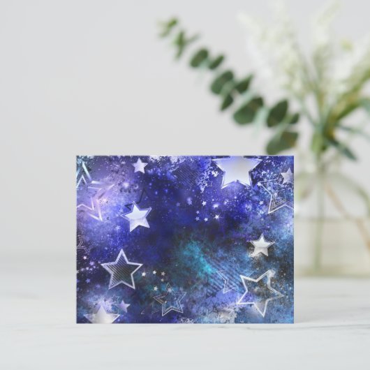 Weltraum-Hintergrund mit Sternen Save The Date (Stehend Vorderseite)